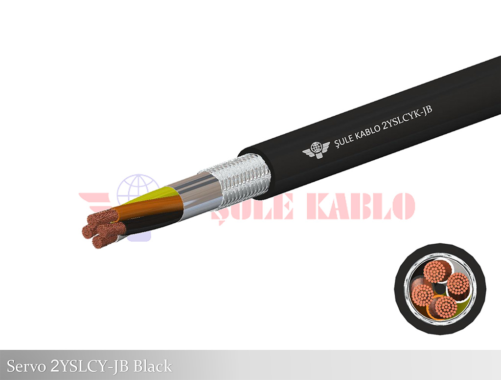 2YSLCY-JB Siyah Servo Motor Kablosu