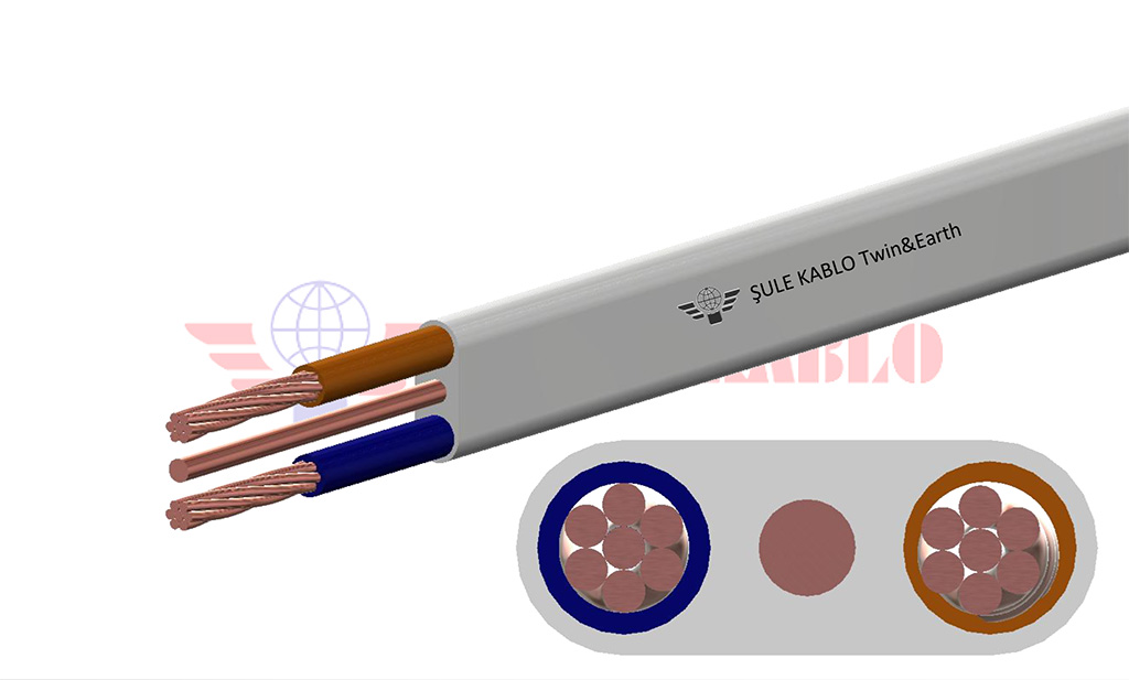 Twin & Earth Yassı Tesisat Kablosu